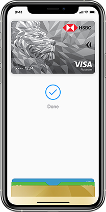 Apple pay with HSBC card on iPhone.